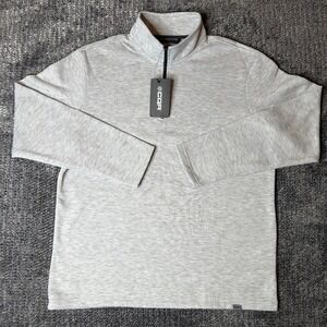 CQR Mens Quarter Zip Pullover Mock Neck Tactical Fleece Light Gray XL NWT